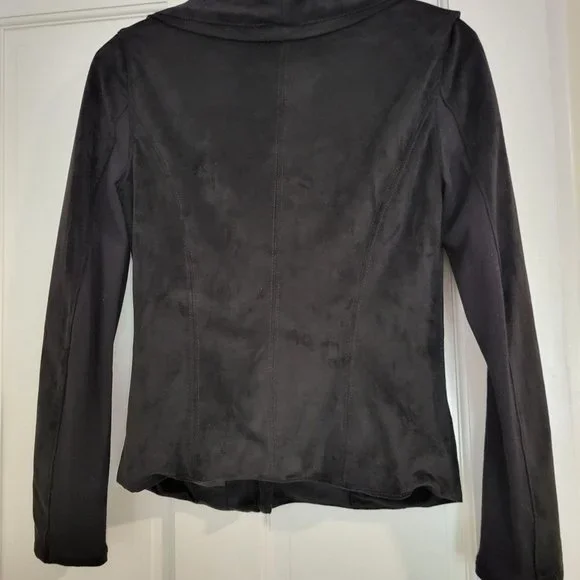 NEW SL8 Black Faux Suede Moto Jacket size XS - Picture 5 of 5